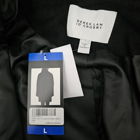 Derek Lam 10 Crosby 2 Button Wool Alpaca Relaxed Coat New Women's Black Size L - Picture 7 of 15